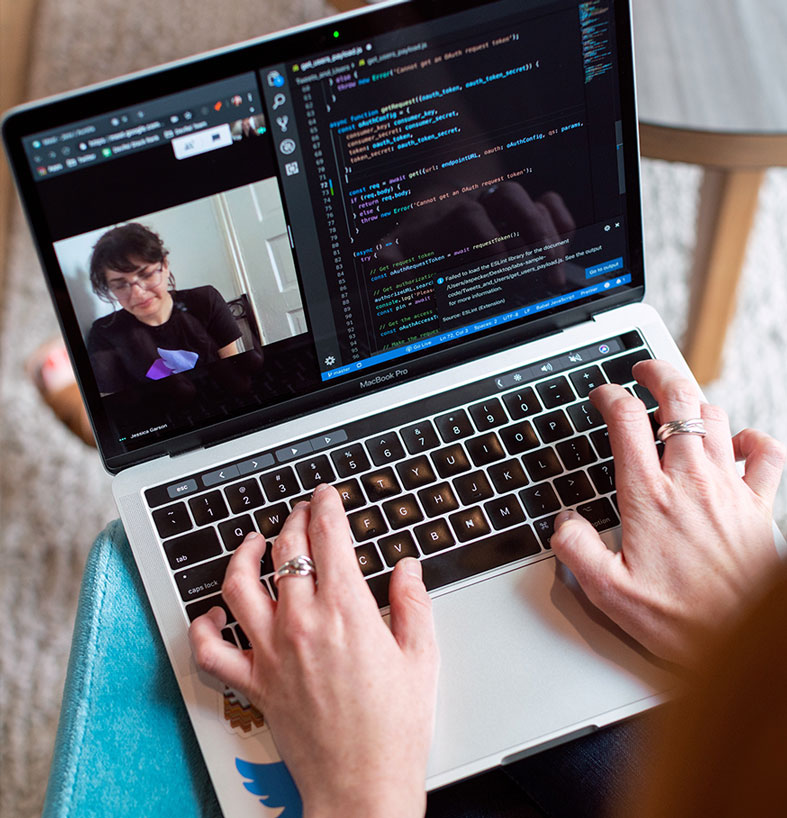 Woman working on computer 217